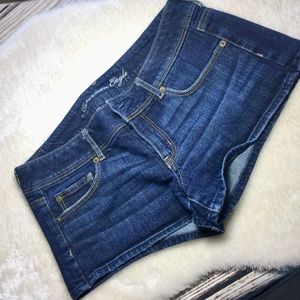 American Eagle low rise dark wash shorts size 10